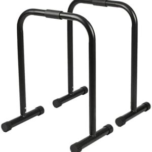 HolaHatha Dip Station Bar - Adjustable Foot & Non Slip Covers for Home Gym Strength Training - Ideal for Fitness Enthusi