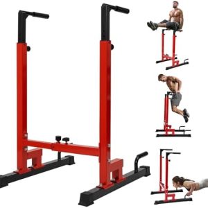 Yes4All Dip Stand - 500 LBS Capacity, Adjustable Dip Bars (80 Levels) - Home Gym Dip Station for Total Body Workouts