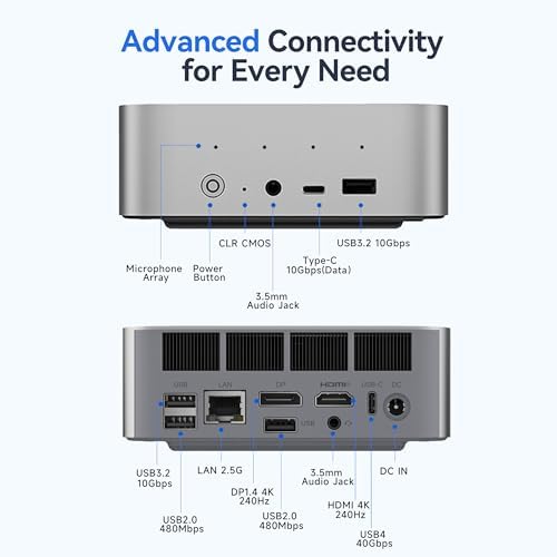 Beelink Mini PC, AMD Ryzen 5500U, 16GB DDR4, 500GB NVMe SSD, Mini Computer for Home and Office, Supports |5G LAN, Triple