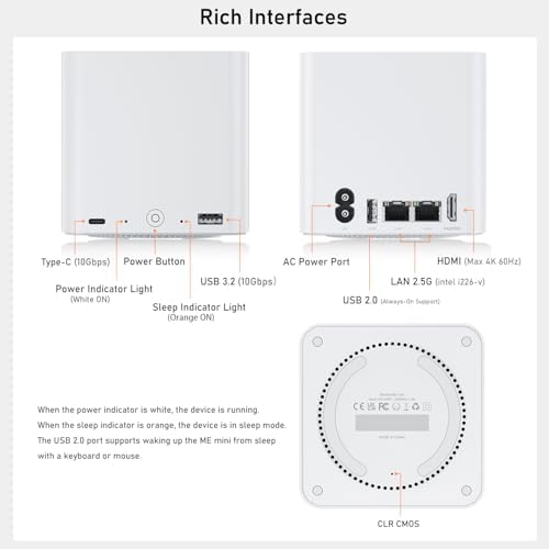 Beelink ME Mini PC, Intel N150 Processor, 12GB LPDDR5, Dual |5G LAN, 64GB eMMC + 2TB SSD, Ideal for Cloud Computing and