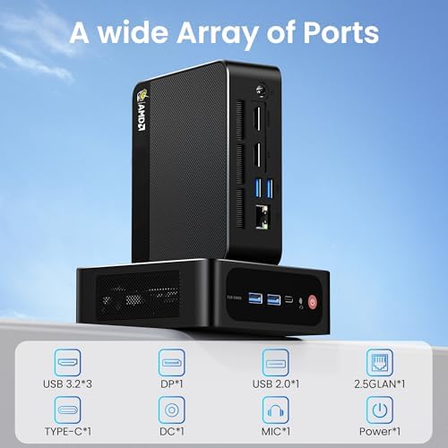 Beelink Mini PC, AMD Ryzen 5500U, 16GB DDR4, 500GB NVMe SSD, Mini Computer for Home and Office, Supports |5G LAN, Triple