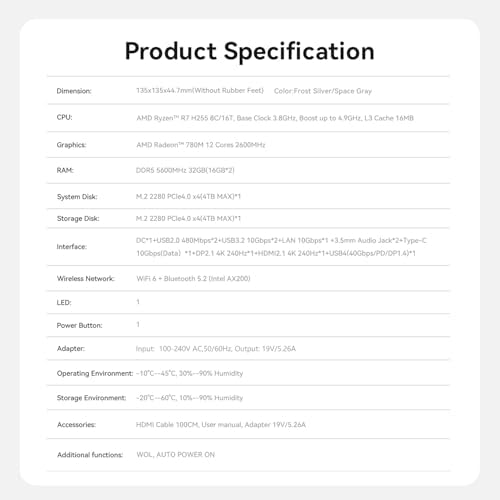 Beelink Mini PC, AMD Ryzen 5500U, 16GB DDR4, 500GB NVMe SSD, Mini Computer for Home and Office, Supports |5G LAN, Triple