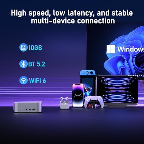 Beelink Mini PC, AMD Ryzen 5500U, 16GB DDR4, 500GB NVMe SSD, Mini Computer for Home and Office, Supports |5G LAN, Triple
