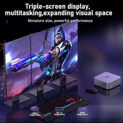 Beelink Mini PC, AMD Ryzen 5500U, 16GB DDR4, 500GB NVMe SSD, Mini Computer for Home and Office, Supports |5G LAN, Triple