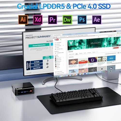 Beelink Mini PC, AMD Ryzen 5500U, 16GB DDR4, 500GB NVMe SSD, Mini Computer for Home and Office, Supports |5G LAN, Triple