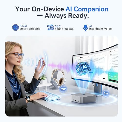 Beelink Mini PC, AMD Ryzen 5500U, 16GB DDR4, 500GB NVMe SSD, Mini Computer for Home and Office, Supports |5G LAN, Triple